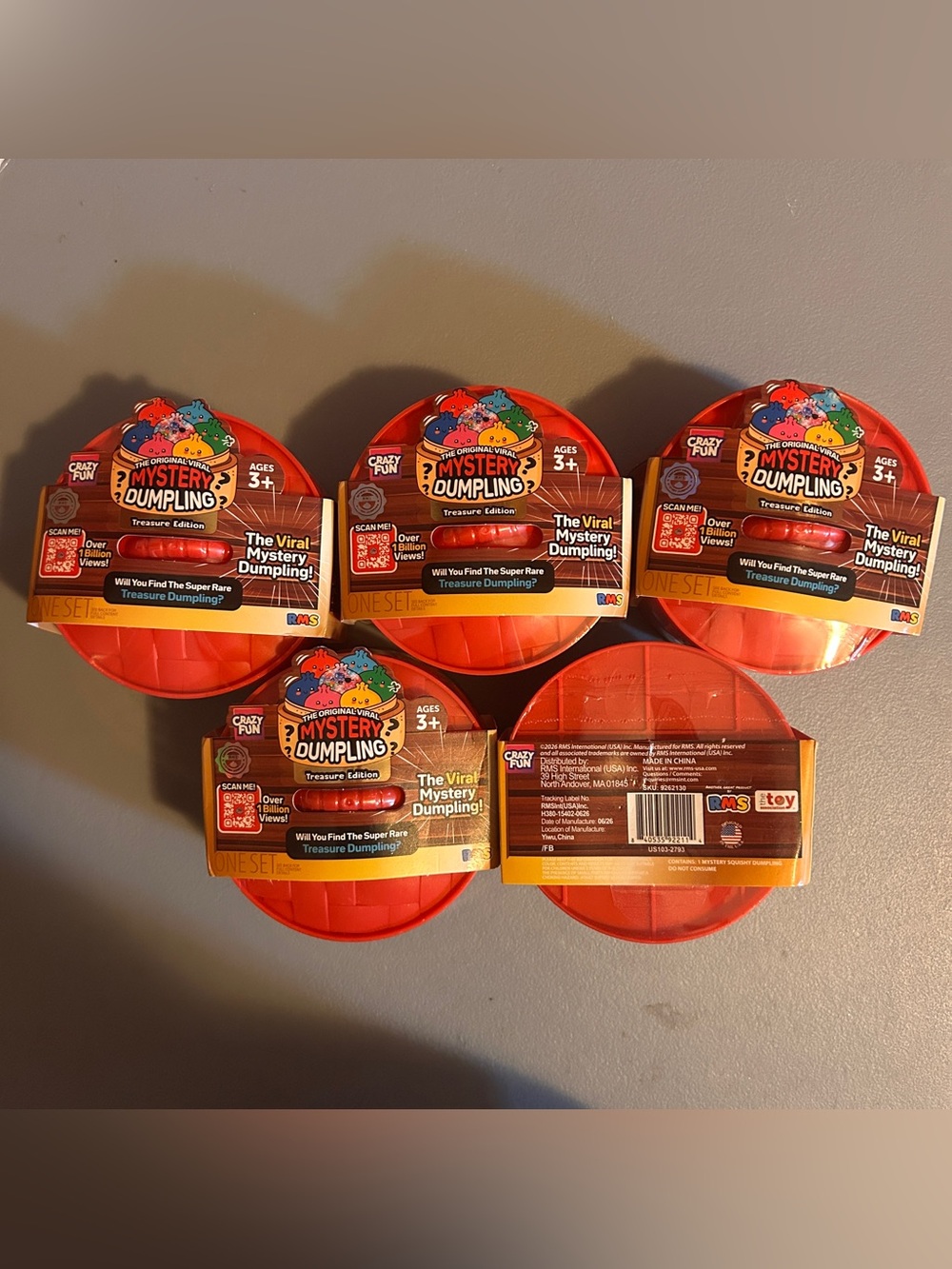 RMS Crazy Fun Treasure Edition Mystery Squishy Dumplings Lot of 5 SEALED